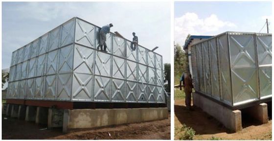 Customizable 400000 Liters AI Sectional Rectangular Galvanized Steel Water Storage Tank