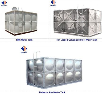 Rectangle Water Tank with Modular HDG Design H mm 1106-2612 Meets GB5749-85 Standards