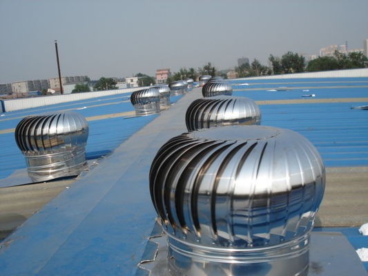 Silver Self Driven Roof Fan Stainless Steel Frp Plastic Roof Turbine Turbo Fan Made